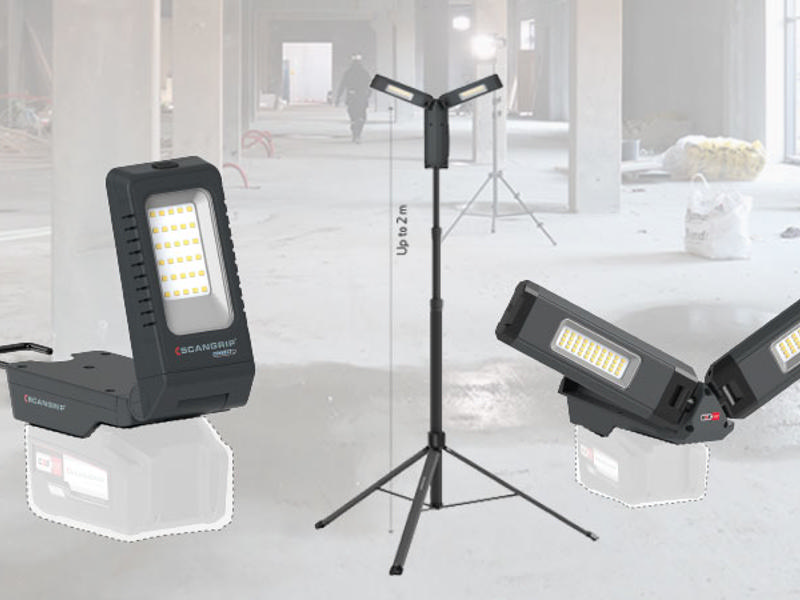 Three multifunctional CONNECT work lights