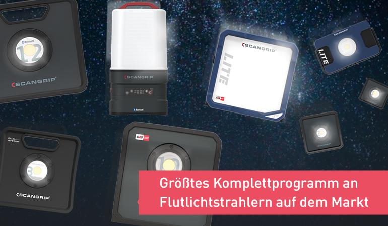 Größtes Komplettprogramm an Flutlichtstrahlern