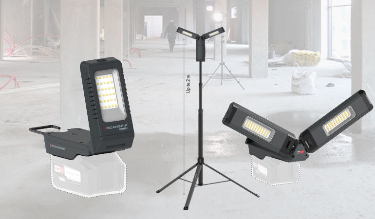 Three multifunctional CONNECT work lights