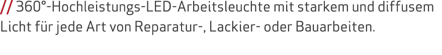 // 360°-Hochleistungs-LED-Arbeitsleuchte mit starkem und diffusem Licht f r jede Art von Reparatur-, Lackier- oder Ba...