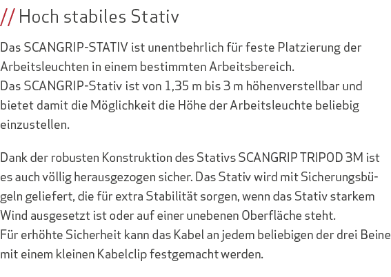 // Hoch stabiles Stativ Das SCANGRIP-STATIV ist unentbehrlich f r feste Platzierung der Arbeitsleuchten in einem best...