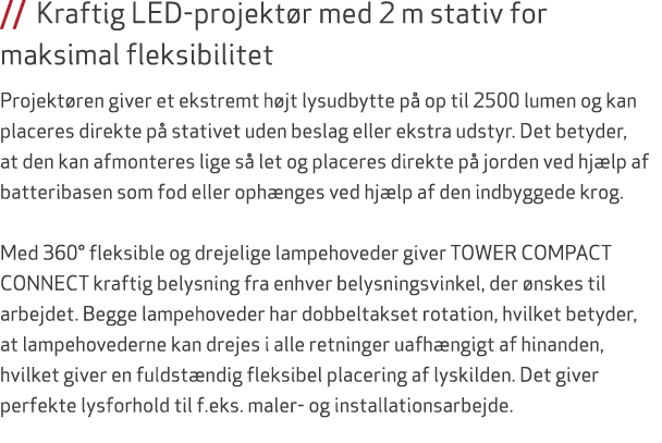 // Kraftig LED projekt r med 2 m stativ for maksimal fleksibilitet Projekt ren giver et ekstremt h jt lysudbytte p o...