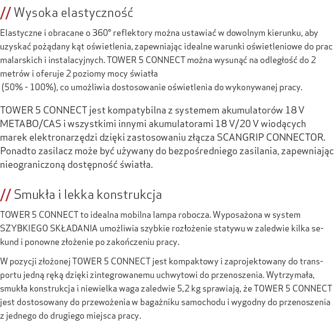 // Wysoka elastyczno  Elastyczne i obracane o 360° reflektory mo na ustawia  w dowolnym kierunku, aby uzyska  po  da...