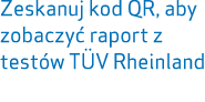 Zeskanuj kod QR, aby zobaczy raport z test w T V Rheinland 