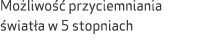 Mo liwo  przyciemniania  wiat a w 5 stopniach