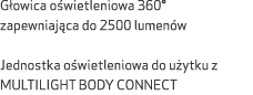 G owica o wietleniowa 360° zapewniaj ca do 2500 lumen w Jednostka o wietleniowa do u ytku z MULTILIGHT BODY CONNECT 