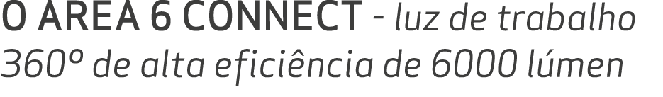 O AREA 6 CONNECT luz de trabalho 360º de alta efici ncia de 6000 l men