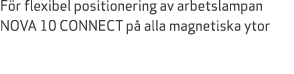 F r flexibel positionering av arbetslampan NOVA 10 CONNECT p alla magnetiska ytor