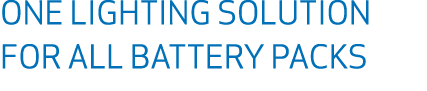One lighting solution for all battery packs