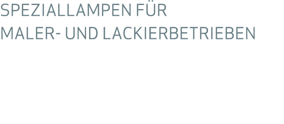 Speziallampen f r Maler und Lackierbetrieben 