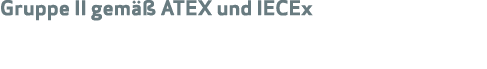 Gruppe II gem  ATEX und IECEx