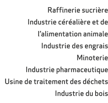 Raffinerie sucri re Industrie c r ali re et de l’alimentation animale Industrie des engrais Minoterie Industrie phar...