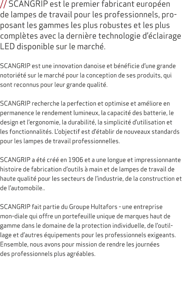 // SCANGRIP est le premier fabricant europ en de lampes de travail pour les professionnels, proposant les gammes les ...