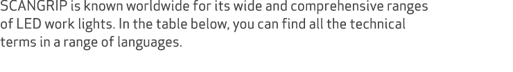 SCANGRIP is known worldwide for its wide and comprehensive ranges of LED work lights. In the table below, you can fin...