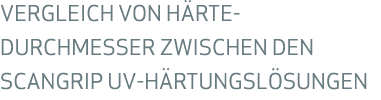 VERGLEICH VON H RTE DURCHMESSER ZWISCHEN DEN SCANGRIP UV H RTUNGSL SUNGEN