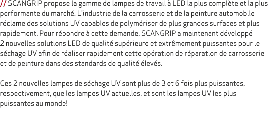 // SCANGRIP propose la gamme de lampes de travail  LED la plus compl te et la plus performante du march . L'industri...