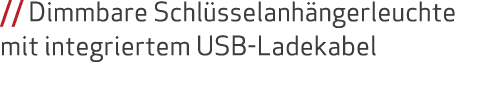 // Dimmbare Schl sselanh ngerleuchte mit integriertem USB Ladekabel 