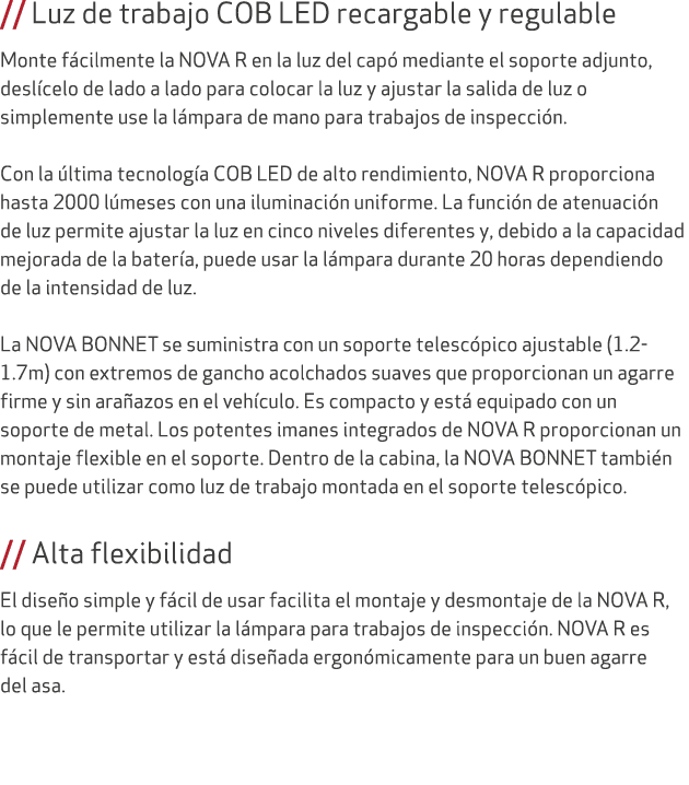 // Luz de trabajo COB LED recargable y regulable Monte f cilmente la NOVA R en la luz del cap mediante el soporte ad...