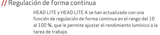  // Regulaci n de forma continua HEAD LITE y HEAD LITE A se han actualizado con una funci n de regulaci n de forma co...