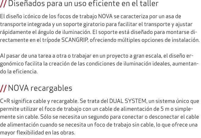 // Dise ados para un uso eficiente en el taller El dise o ic nico de los focos de trabajo NOVA se caracteriza por un ...