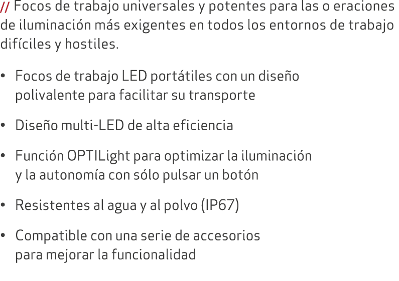 // Focos de trabajo universales y potentes para las o eraciones de iluminaci n m s exigentes en todos los entornos de...