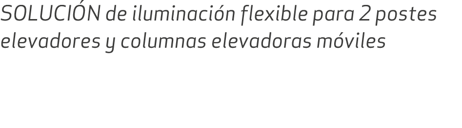 Soluci n de iluminaci n flexible para 2 postes elevadores y columnas elevadoras m viles 
