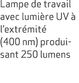 Lampe de travail avec lumi re UV  l’extr mit  (400 nm) produisant 250 lumens