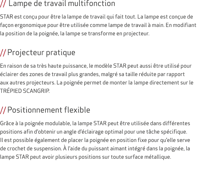 // Lampe de travail multifonction STAR est con u pour tre la lampe de travail qui fait tout. La lampe est con ue de ...