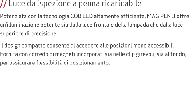 // Luce da ispezione a penna ricaricabile Potenziata con la tecnologia COB LED altamente efficiente, MAG PEN 3 offre ...