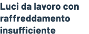 Luci da lavoro con raffreddamento insufficiente 