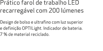 Pr tico farol de trabalho LED recarreg vel com 200 l menes Design de bolso e ultrafino com luz superior e defini o O...