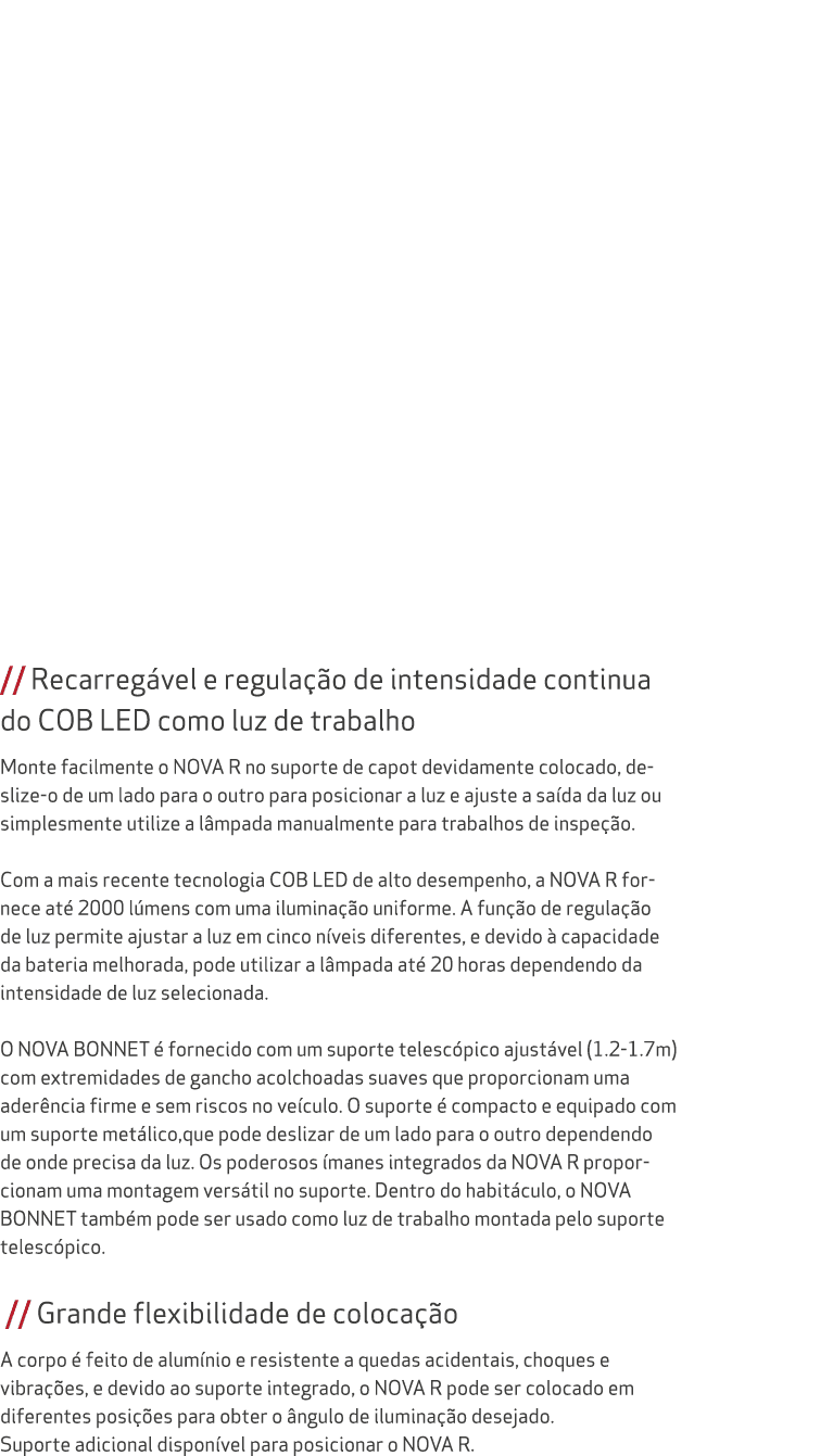 // Recarreg vel e regula o de intensidade continua do COB LED como luz de trabalho Monte facilmente o NOVA R no supo...