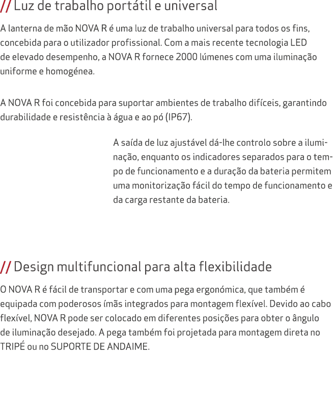 // Luz de trabalho port til e universal A lanterna de m o NOVA R  uma luz de trabalho universal para todos os fins, ...