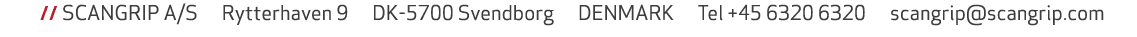  // SCANGRIP A/S Rytterhaven 9 DK 5700 Svendborg DENMARK Tel +45 6320 6320 scangrip@scangrip.com