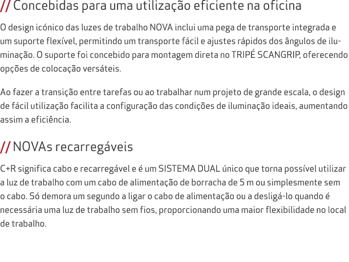 // Concebidas para uma utiliza o eficiente na oficina O design ic nico das luzes de trabalho NOVA inclui uma pega de...