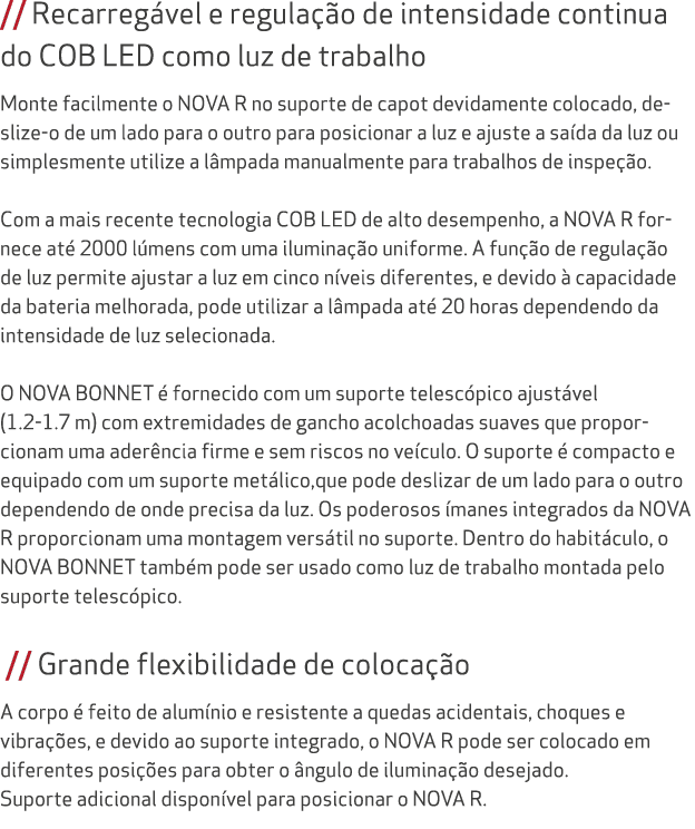// Recarreg vel e regula o de intensidade continua do COB LED como luz de trabalho Monte facilmente o NOVA R no supo...