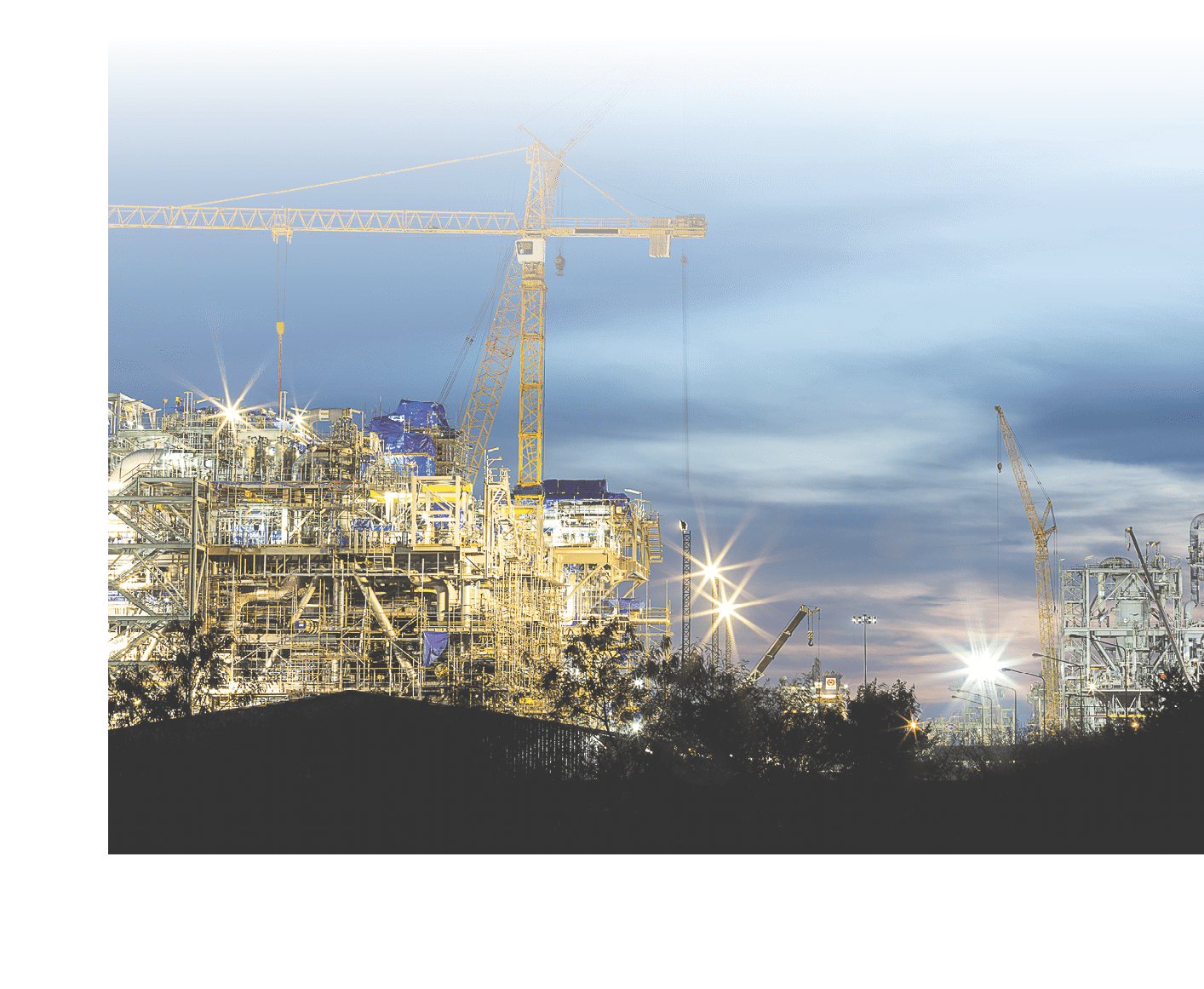 construction of chemical plant industry in sunset timeconstruction of chemical plant industry  in sunset time